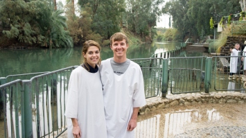 Before getting baptized in the River Jordan